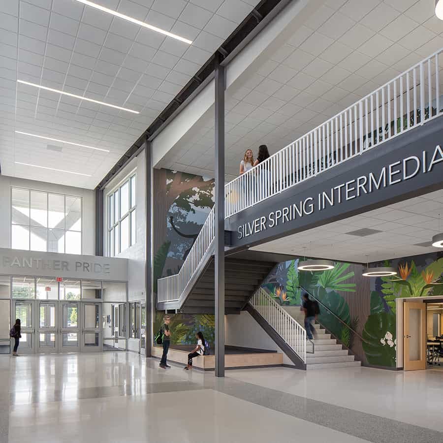 Hamilton School District_Silver Spring Intermediate Entry and Stairs