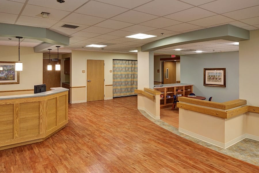 nurse station at the the lutheran home, vistsas hospice