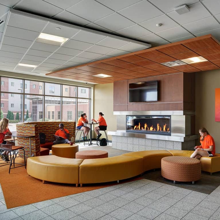 UW-Platteville Bridgeway Commons Student Lounge w Fireplace_2