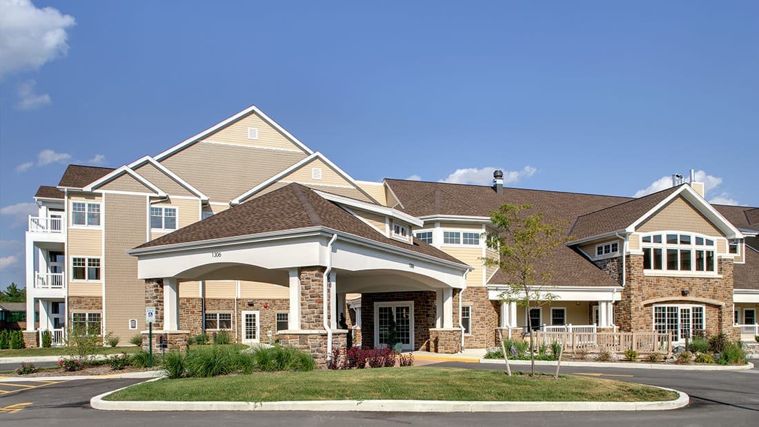 Shorehaven Exterior and entrance. A retirement and assisted living home