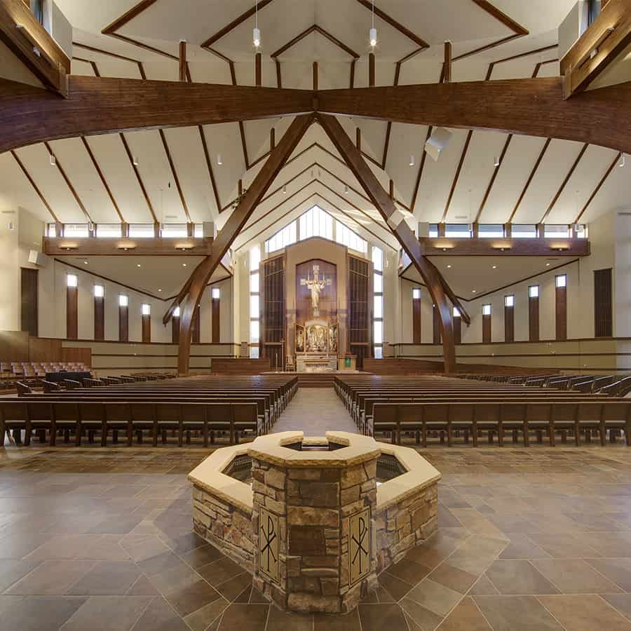 Martin Luther College Chapel Sanctuary and Baptismal Font