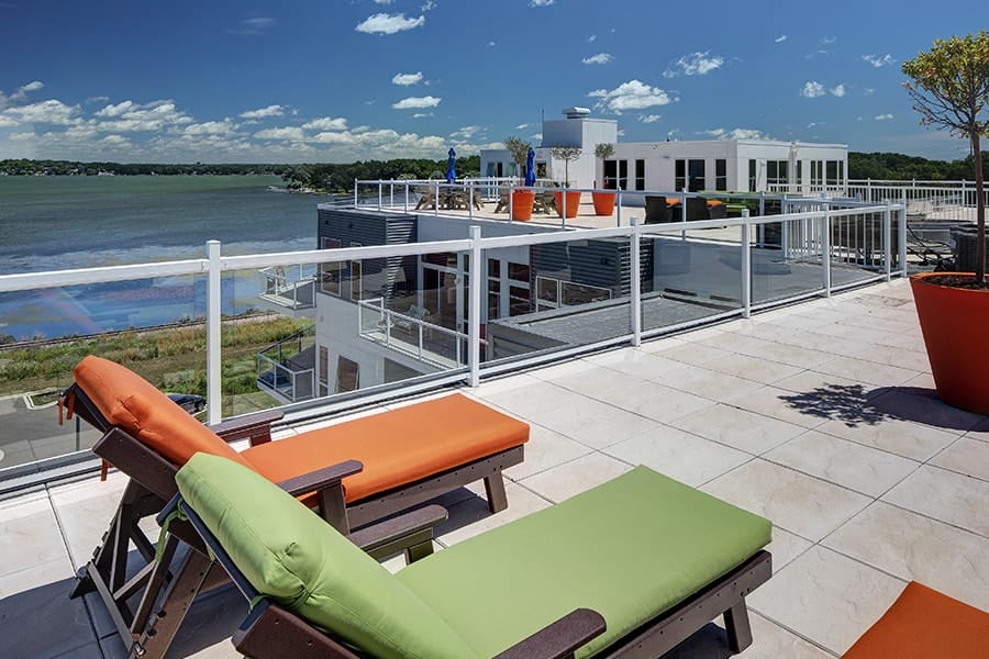 Watermark Lofts Patio with Lounge Chairs