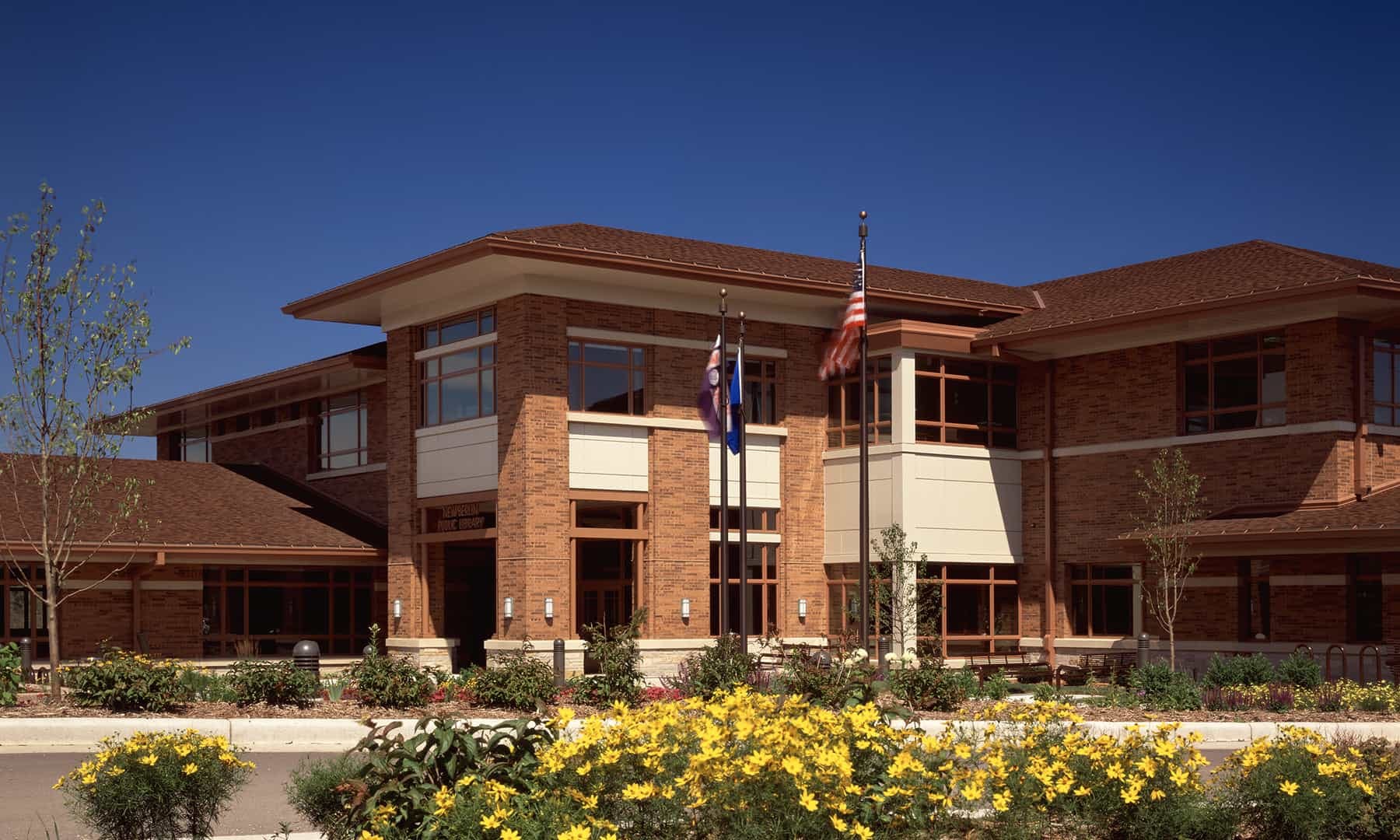New Berlin Public Library Exterior and Entrance