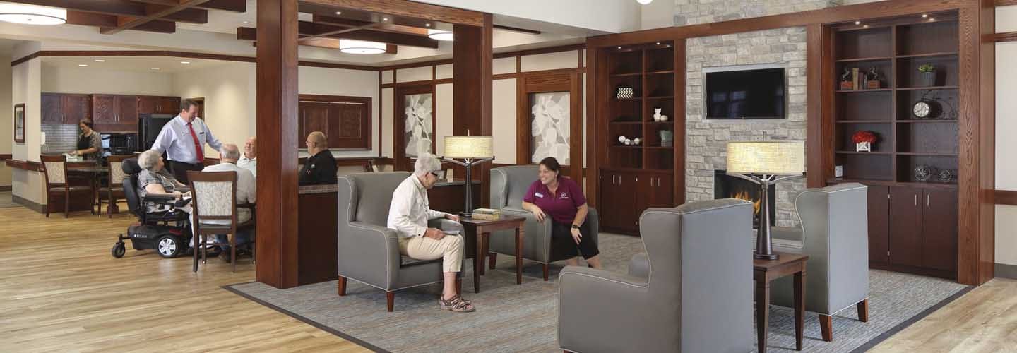 Rennes Depere Senior Living Community Space and Sitting Area provides resident options to avoid isolation