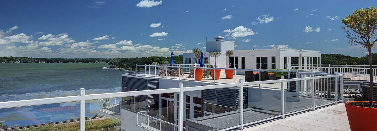 Multifamily rooftop living at the Watermark Lofts, Madison ,WI