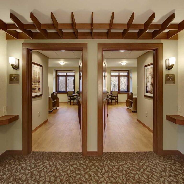 Three Pillars Senior Living Community Entry to Resident Suite
