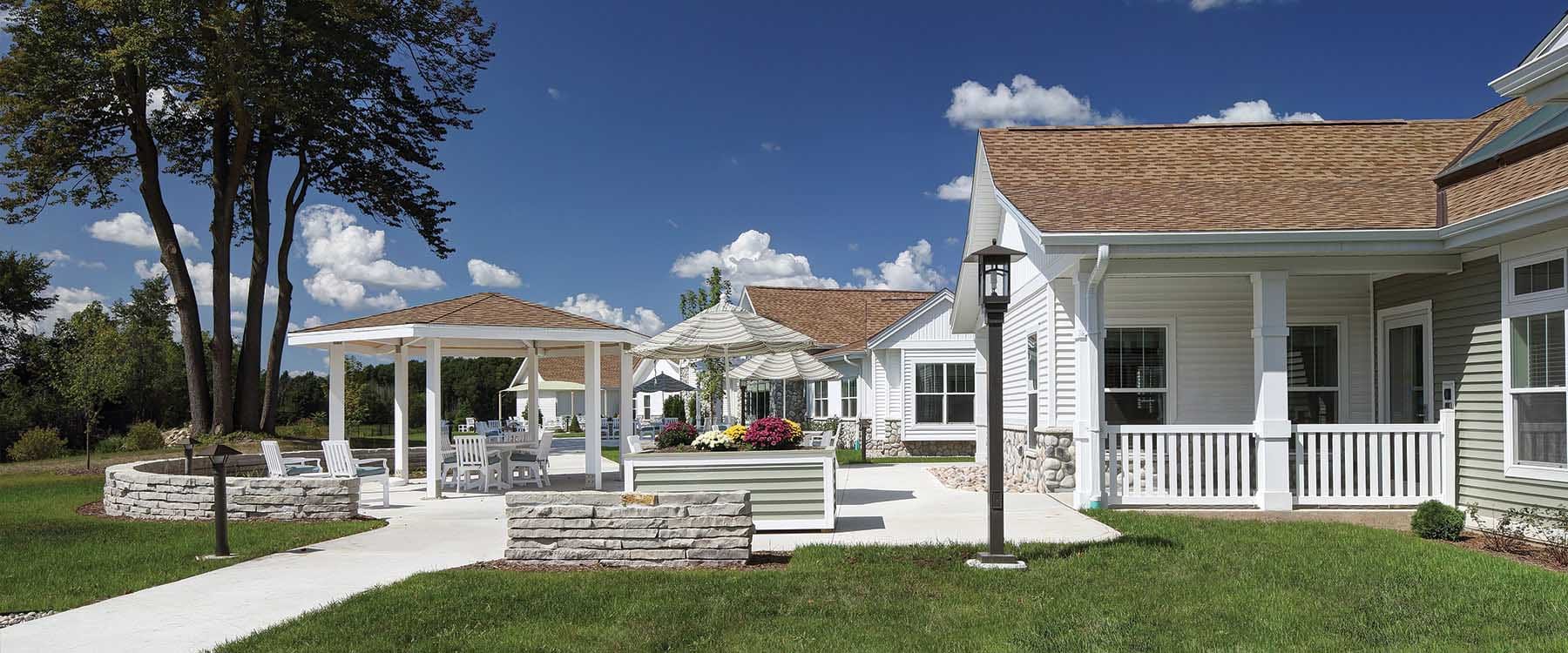 Cedar Community The Cottages At Cedar Run, in West Bend Wisconsin, celebrates senior independence with easy access to outdoor livig