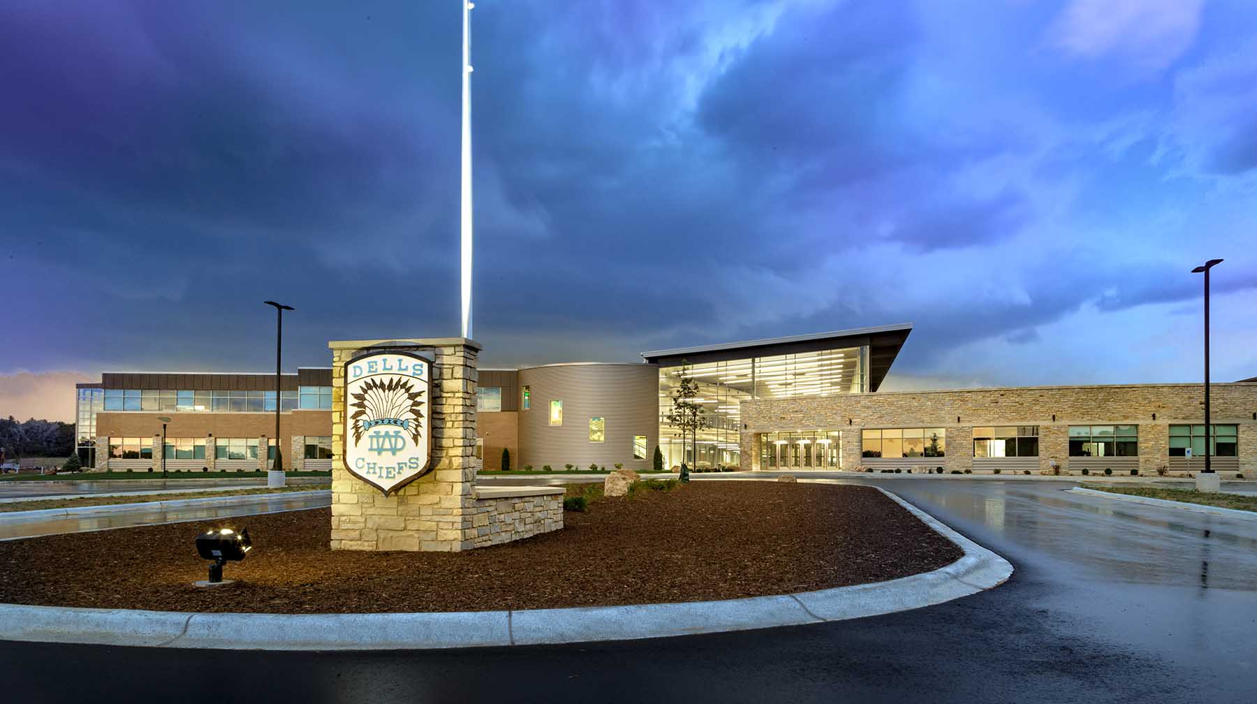 Since the 1960s, the School District of Wisconsin Dells made only minimal renovations or additions to their aging high school building, creating a need for larger improvements. The district sought to update their facilities, and after failing two consecutive referendums, PRA was hired to conduct a district wide facility study and to assist with the referendum process. After an extensive analysis of educational needs and potential facility updates, we develop multiple options. Ultimately, the community selected the option of a brand new high school.
