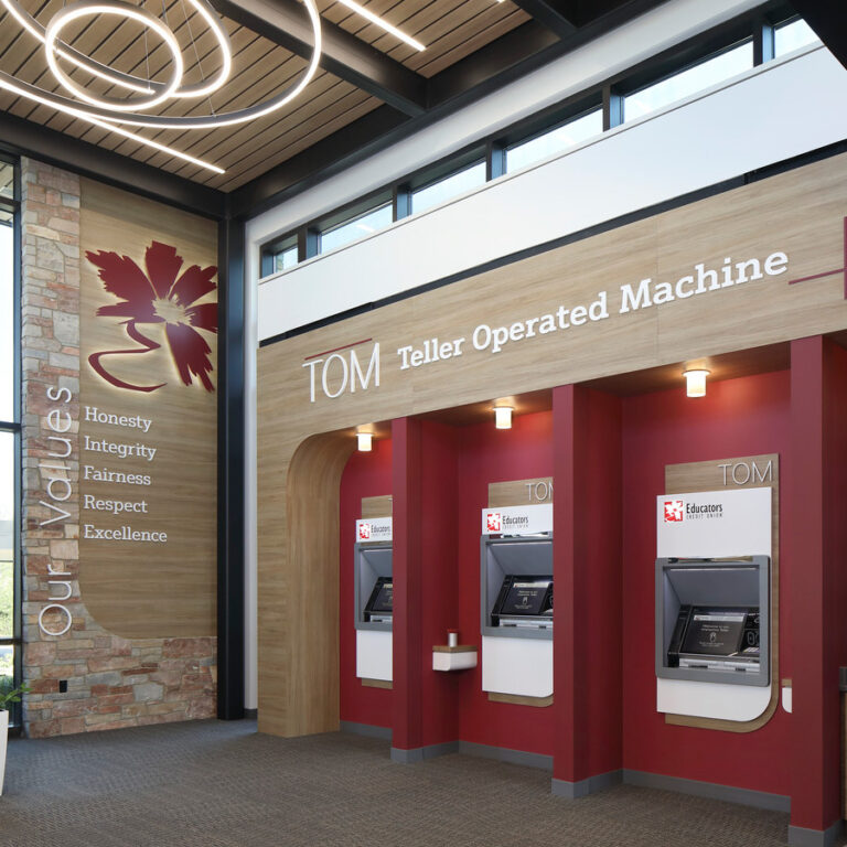 Tellers credit union interiors